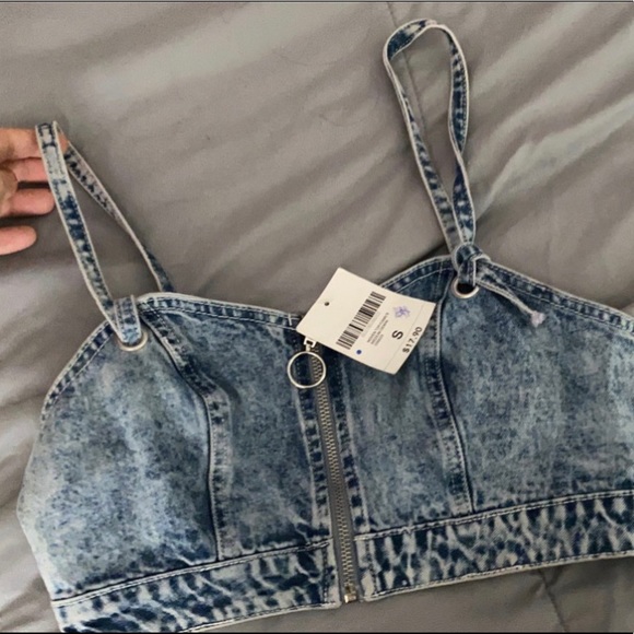 forever 21 denim crop top